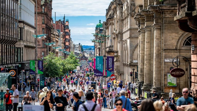 Buchanan Street Glasgow looking busy
